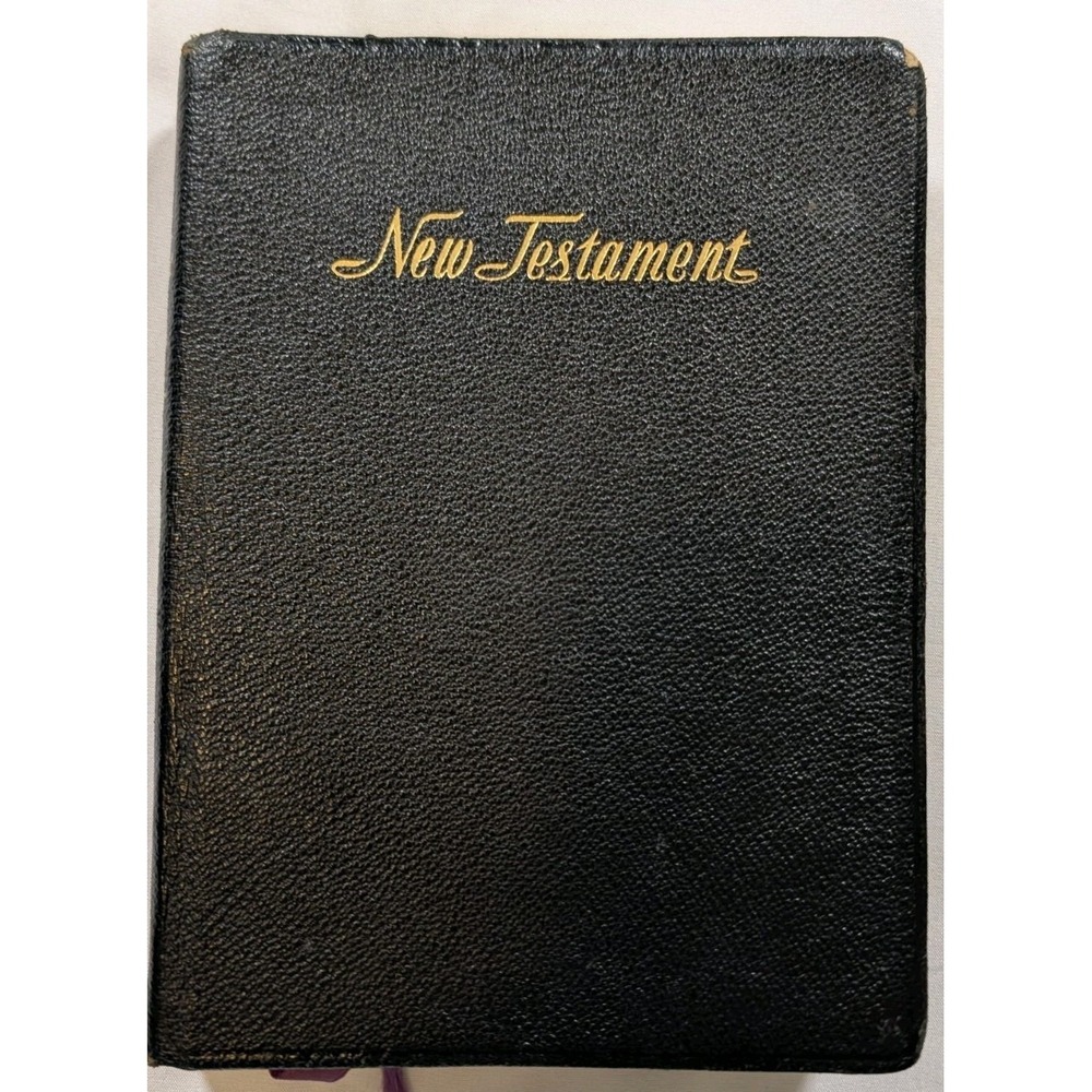 Vtg 1948 New Testament with Psalms KJV Red Letter National Bible Press Pocket